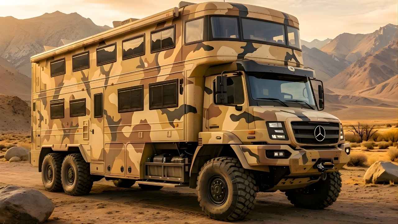 2026 Mercedes Zetros Double Decker 6×6 Motorhome Launches With Luxury Kitchen and Queen Bedroom Suite